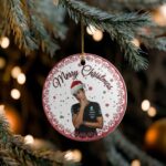 George Russell Mercedes Merry Christmas Santa Hat Ceramic Ornament 2.jpg