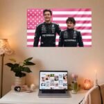 George Russell and Kimi Antonelli Pink US Flag Outdoor Flag 2.jpg