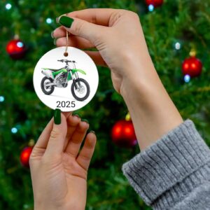 Green Dirt Bike Ceramic Ornament 1.jpg