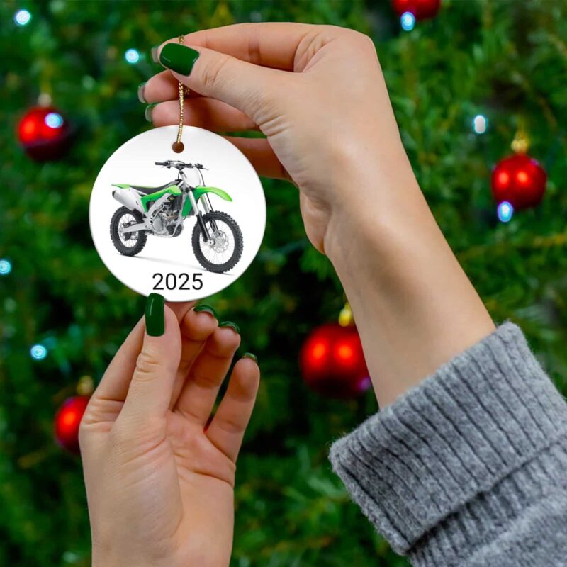 Green Dirt Bike Ceramic Ornament 1.jpg