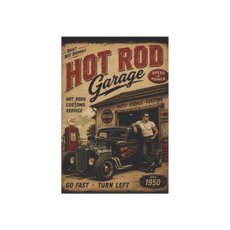 Hot Rod Garage Vintage Garden Flag 1.jpg