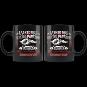 I Asked God For A Racing Partner He Sent Me My Daughter Sprint Car Racing Mug 1.jpg