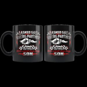 I Asked God For A Racing Partner He Sent Me My Son Sprint Car Racing Mug 1.jpg