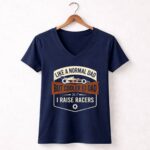 I Raise Racers F1 Dad Vintage 2 Womens V Neck.jpg
