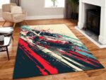 JDM Sports Car Splatter Art Rectangle Rug 1.jpg