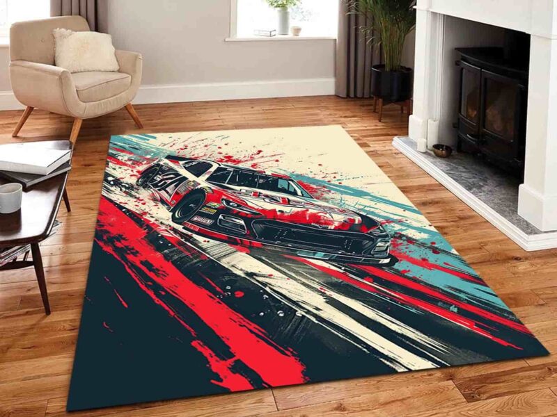JDM Sports Car Splatter Art Rectangle Rug 1.jpg