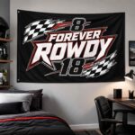 Kyle Busch Racing Flag 8 18 Forever Rowdy House Flag 2.jpg