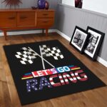 Lets Go Racing Flag Checkered Stock Car Racing Rectangle Rug 2.jpg