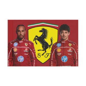 Lewis Hamilton and Charles Leclerc Formula One Ferrari Team House Flag 1.jpg
