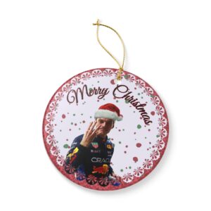 Max Verstappen Merry Christmas Ceramic Ornament 1.jpg