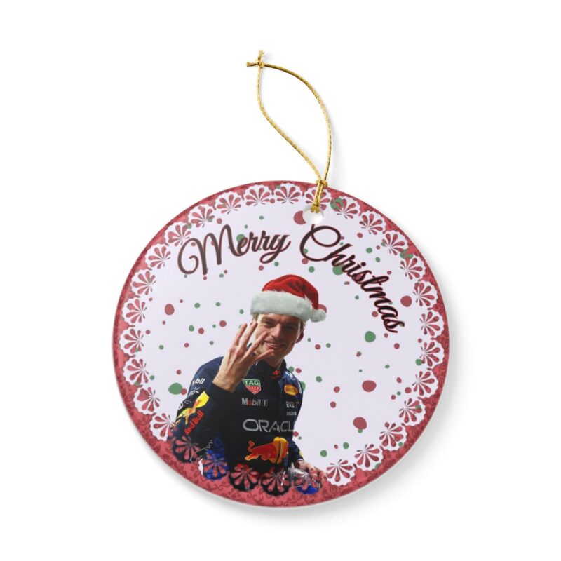 Max Verstappen Merry Christmas Ceramic Ornament 1.jpg