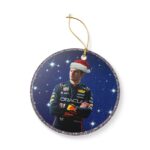 Max Verstappen Santa Hat Ceramic Ornament 2.jpg