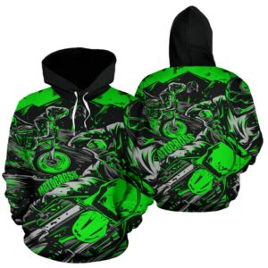 Motocross All Over Print Hoodie Green 2.jpg
