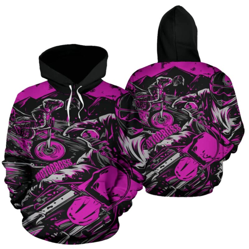 Motocross All Over Print Hoodie Pink 2.jpg