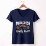 Motocross Is My Happy Place 2 Womens V Neck.jpg