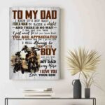 Motocross To My Dad I Know Its Not Easy For A Man To Raise A Child Canvas Prints 2.jpg