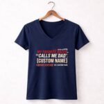 My Favorite Racer Calls Me Dad Custom 2 Womens V Neck.jpg