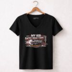 My Kid Races Drag Cars 4 Womens V Neck.jpg