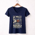 My Wallet Loves Racing Full Throttle Spending 5 Womens V Neck.jpg