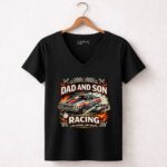 Nascar Dad and Son Racing 4 Womens V Neck.jpg