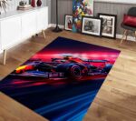 Neon Formula 1 Racing Car Rectangle Rug 2.jpg