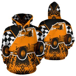 Non Wing Sprint Car All Over Print Hoodie Orange 1.jpg