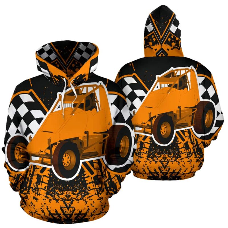 Non Wing Sprint Car All Over Print Hoodie Orange 1.jpg