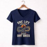 One Life Ride Dirt Bikes 2 Womens V Neck.jpg