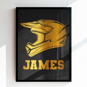Personalised Gold Foil Motocross Biker Dirt Bike Wall Art 1.jpg