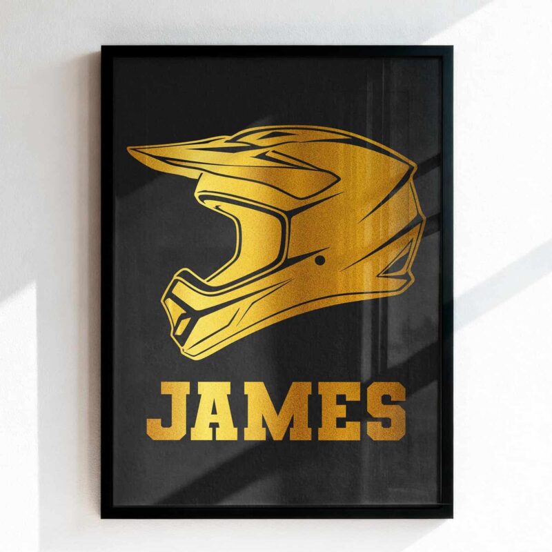 Personalised Gold Foil Motocross Biker Dirt Bike Wall Art 1.jpg
