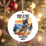 Personalized Dirt Bike Born To Ride Ride To Live Ceramic Ornament 1.jpg