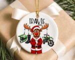 Personalized Dirt Bike Deer Santa Christmas Ceramic Ornament 1.jpg