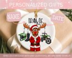 Personalized Dirt Bike Deer Santa Christmas Ceramic Ornament 2.jpg