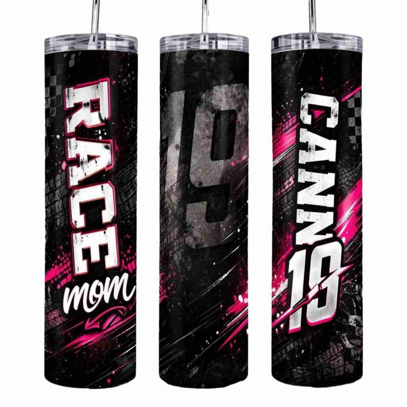 Personalized Dirt Track Mom Motorsports Skinny Tumbler 1.jpg