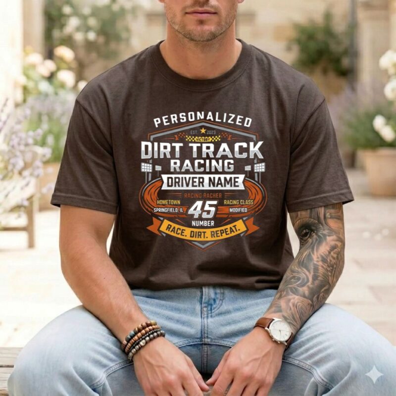 Personalized Dirt Track Racing Comfort Colors T Shirt 1.jpg