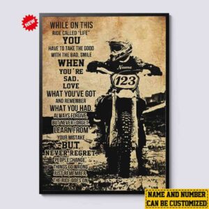Personalized Name And Number Dirt Bike Wall Art While On This Ride Called Life Motocross 1.jpg