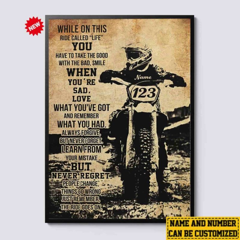 Personalized Name And Number Dirt Bike Wall Art While On This Ride Called Life Motocross 1.jpg