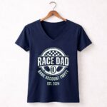 Personalized Race Dad Bank Account Empty Est 2024 5 Womens V Neck.jpg