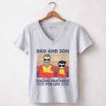 Personalized Racing Dad and son Racing partners for life 7 Womens V Neck.jpg