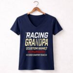 Personalized Racing Grandpa 2 Womens V Neck.jpg