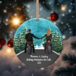 Personalized Riding Partners For Life Christmas Ceramic Ornament 2.jpg