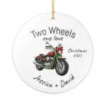 Personalized Two Wheels One Love Christmas Ceramic Ornament 2.jpg