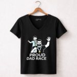 Proud Dad Race Dad and Son 4 Womens V Neck.jpg