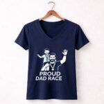 Proud Dad Race Dad and Son 5 Womens V Neck.jpg