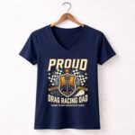 Proud Drag Racing Dad 2 Womens V Neck.jpg