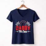 Race Car Birthday Party Racing Family Daddy Pit Crew 2 Womens V Neck.jpg