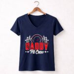 Race Car Birthday Party Racing Family Daddy Pit Crew 5 Womens V Neck.jpg
