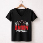 Race Car Birthday Party Racing Family Daddy Pit Crew 7 Womens V Neck.jpg