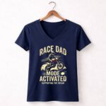 Race Dad Motor Mode Activated Supporting The Dream 2 Womens V Neck.jpg
