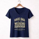 Race Dad Weekend Survivor Supported By Family Driven By Love Est Perfection 2 Womens V Neck.jpg